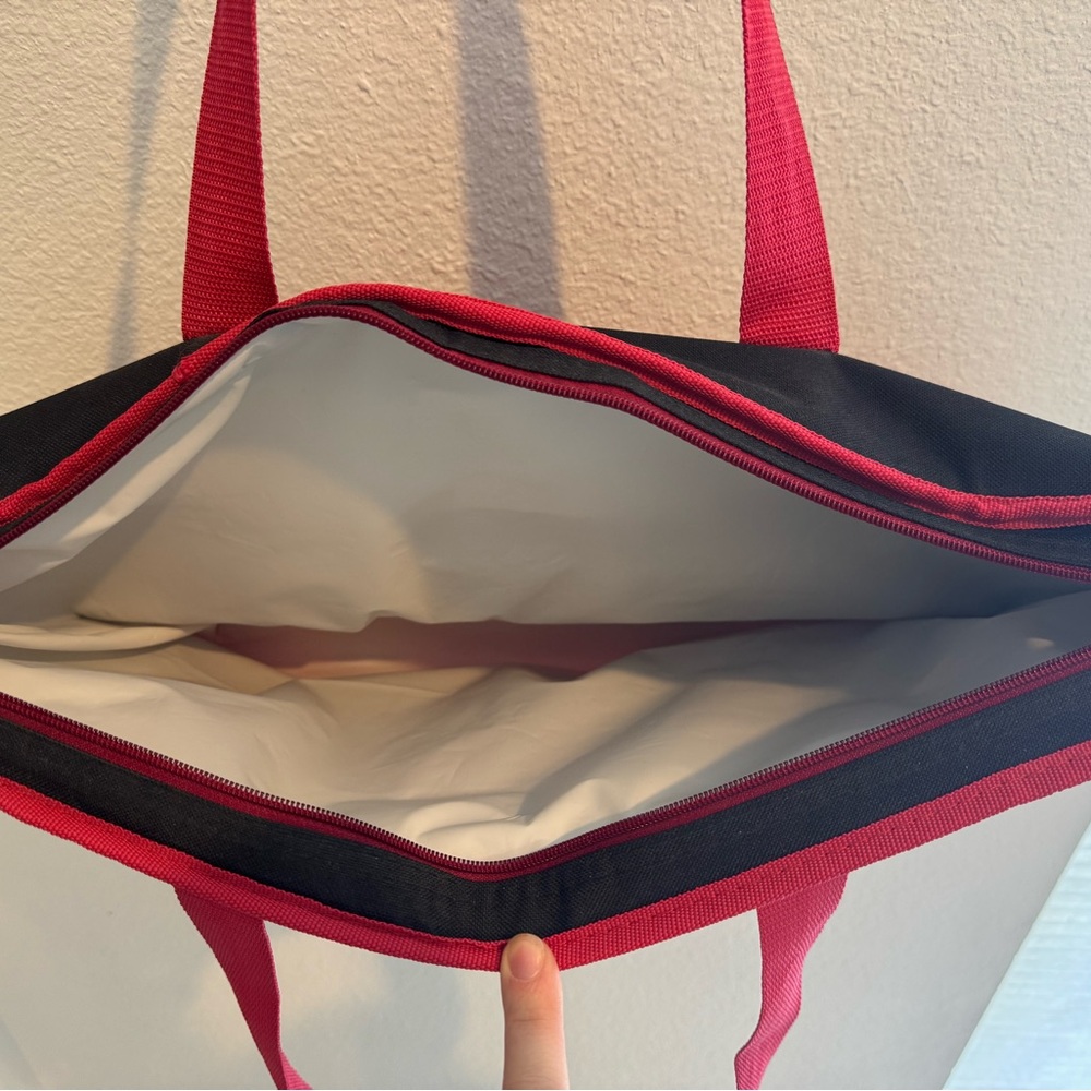 Trader Joe's Red and Black Insulated Tote Bag - Picture 4 of 4